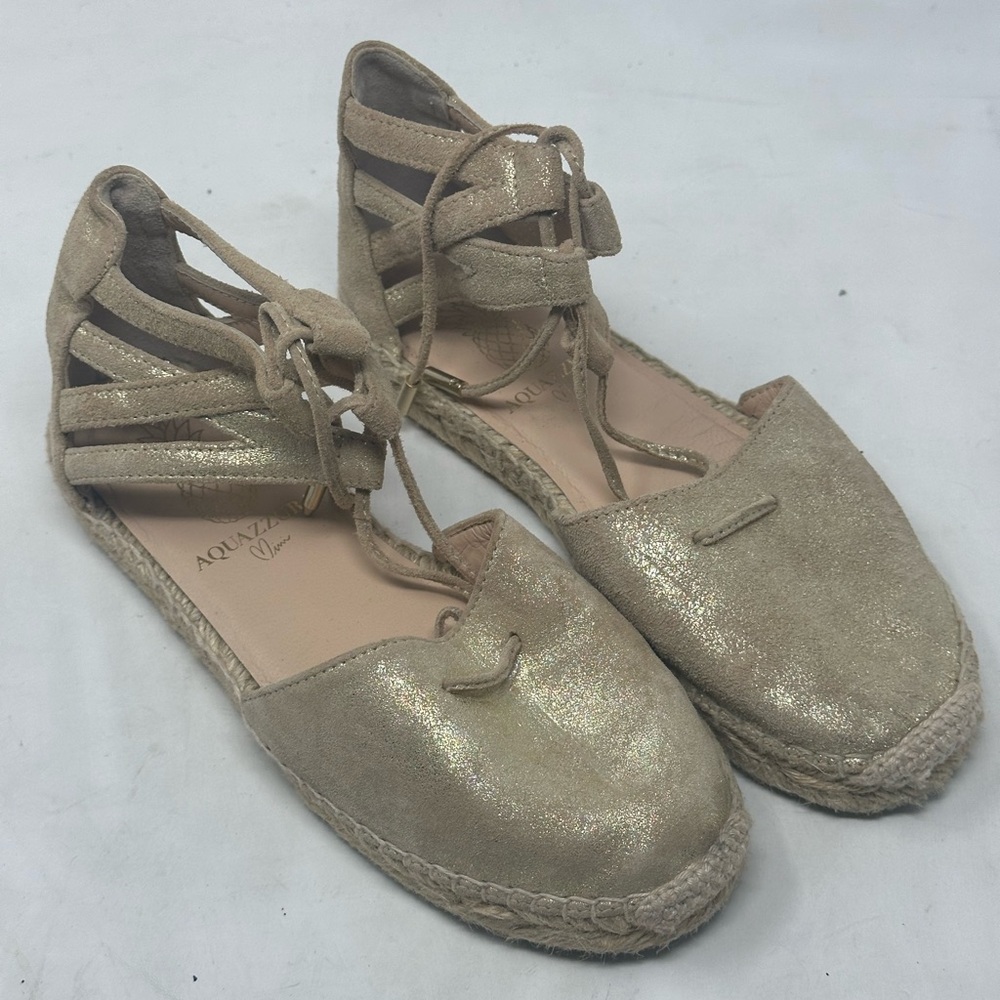 Aquazzura Lace Up Espadrille Sandals Size 33
